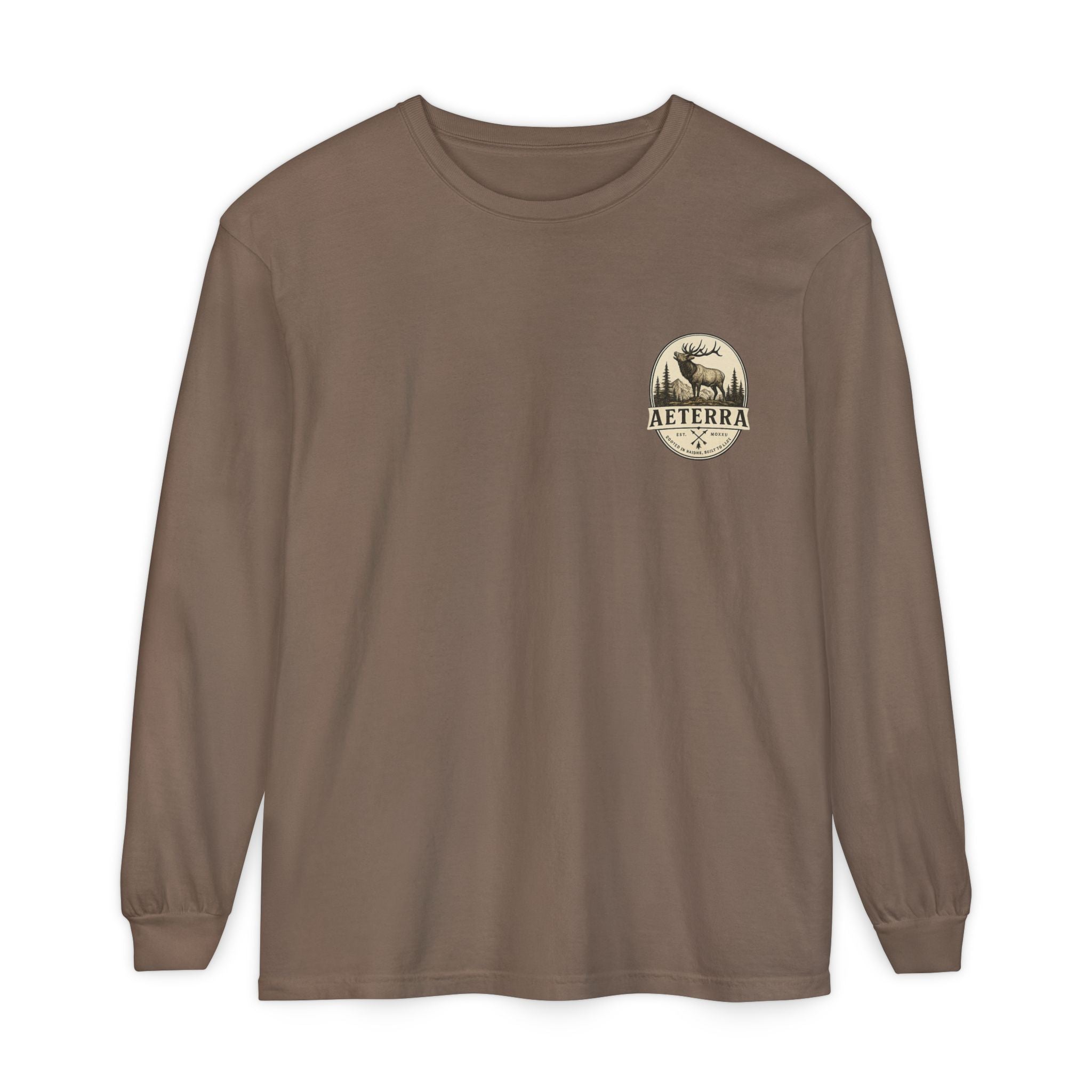 Aeterra Long Sleeve Tee — Vintage Mountain Logo Shirt