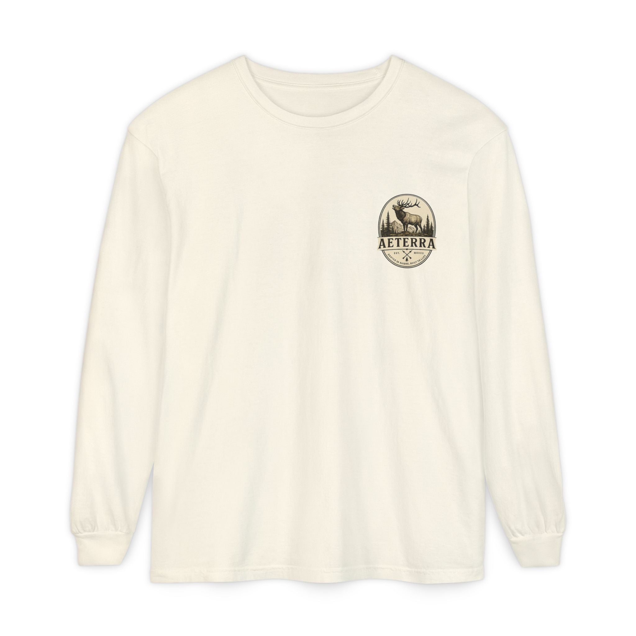 Aeterra Long Sleeve Tee — Vintage Mountain Logo Shirt