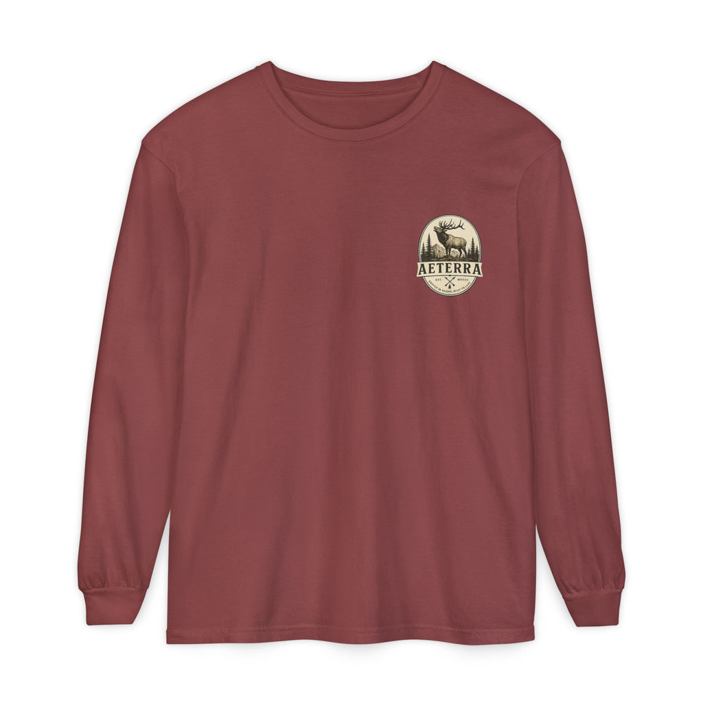Aeterra Long Sleeve Tee — Vintage Mountain Logo Shirt