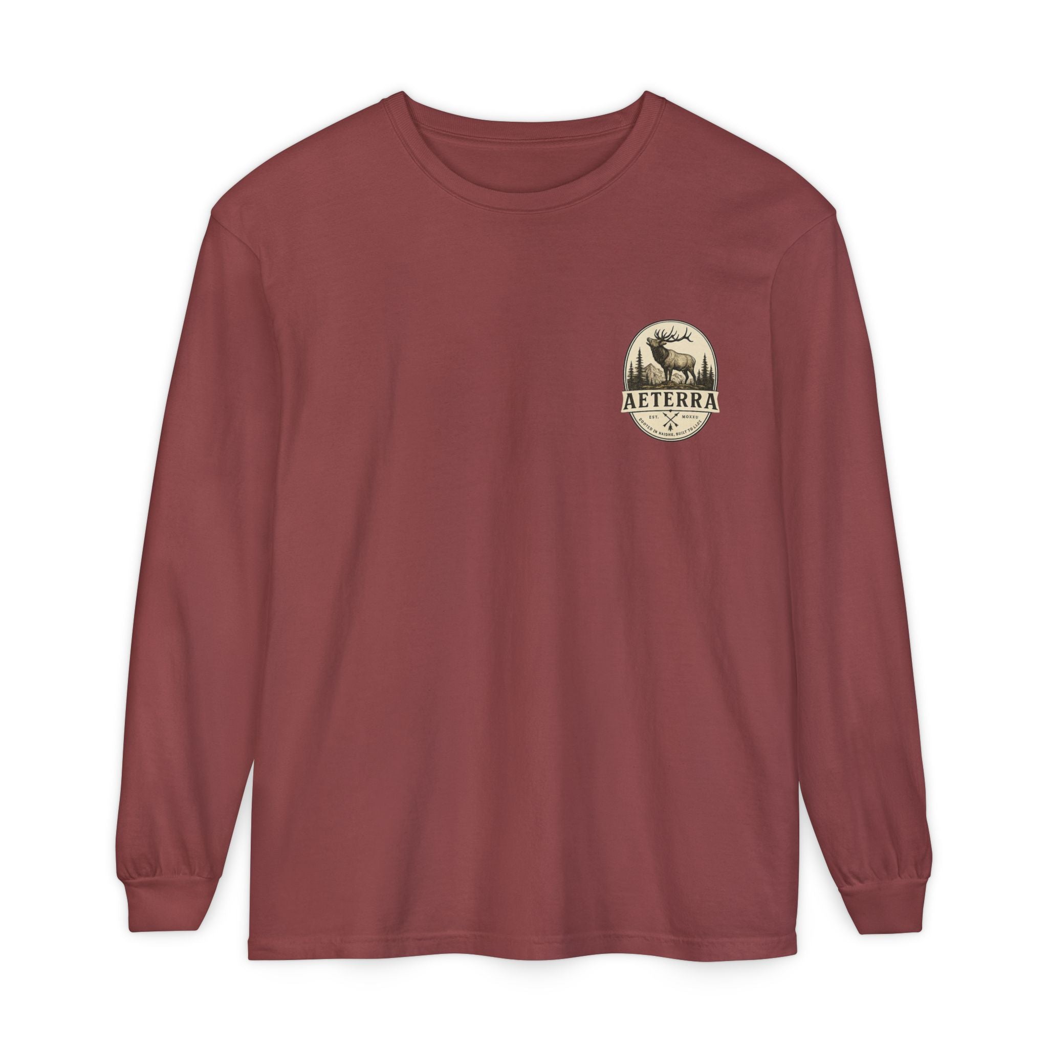 Aeterra Long Sleeve Tee — Vintage Mountain Logo Shirt