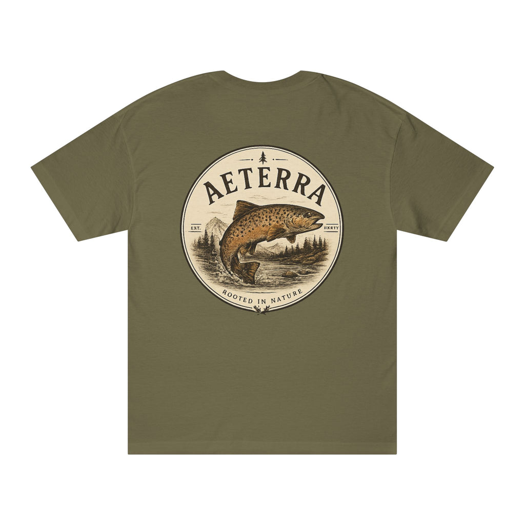 Aeterra Trout Graphic Tee — Vintage Fishing Nature T‑Shirt
