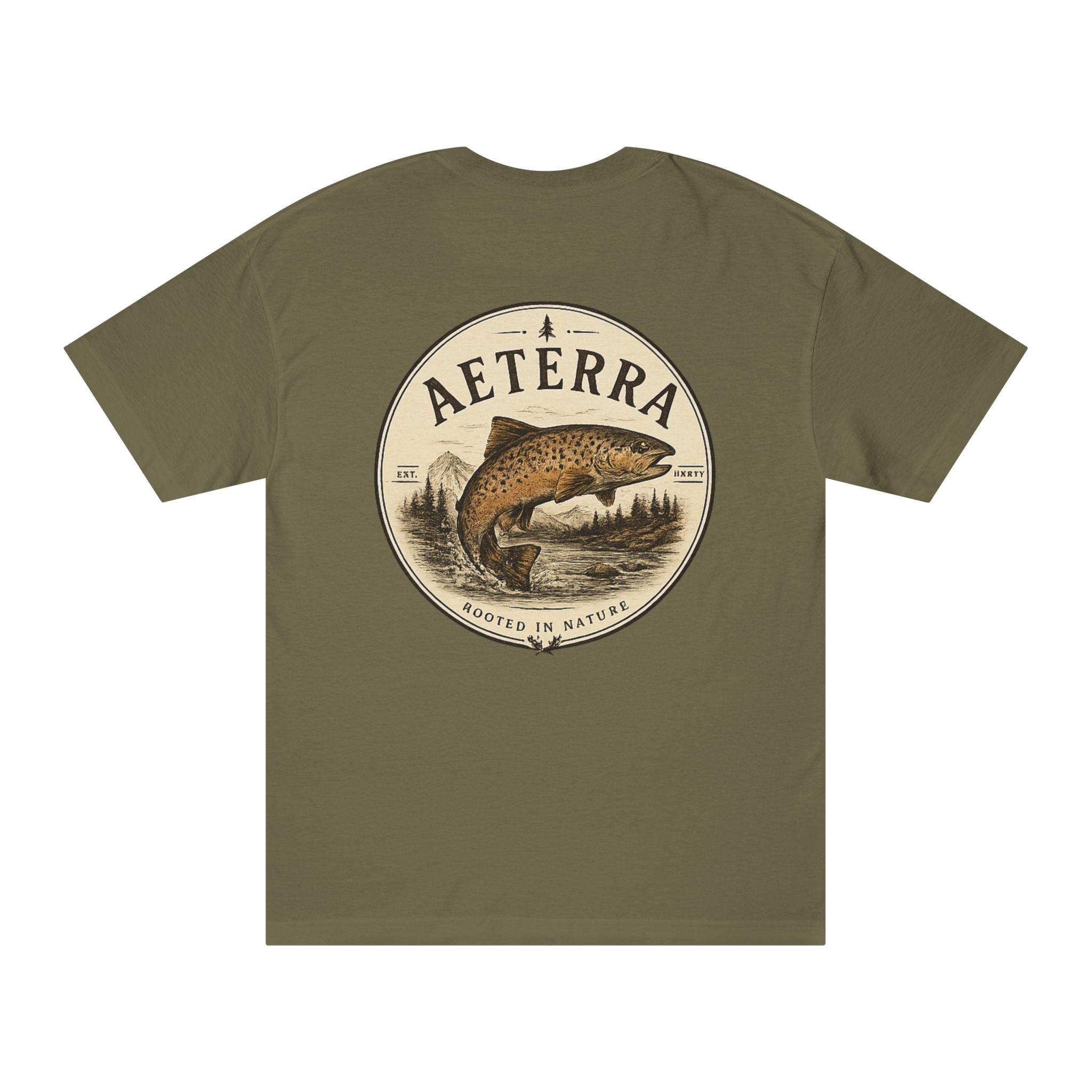 Aeterra Trout Graphic Tee — Vintage Fishing Nature T‑Shirt