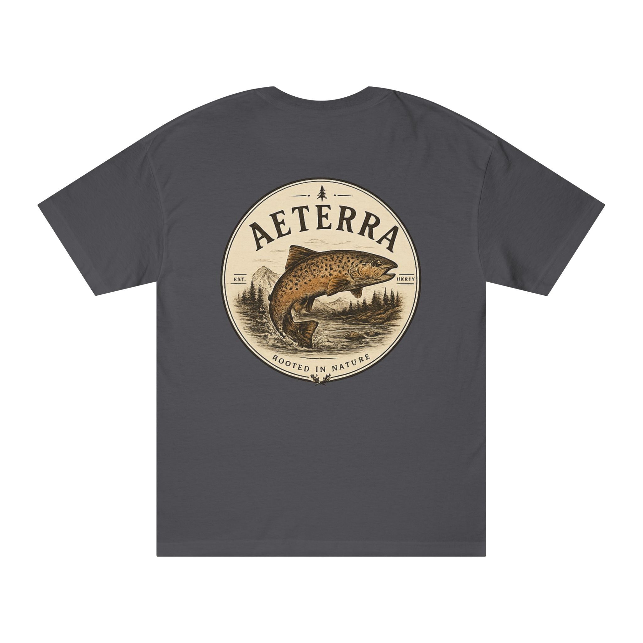 Aeterra Trout Graphic Tee — Vintage Fishing Nature T‑Shirt