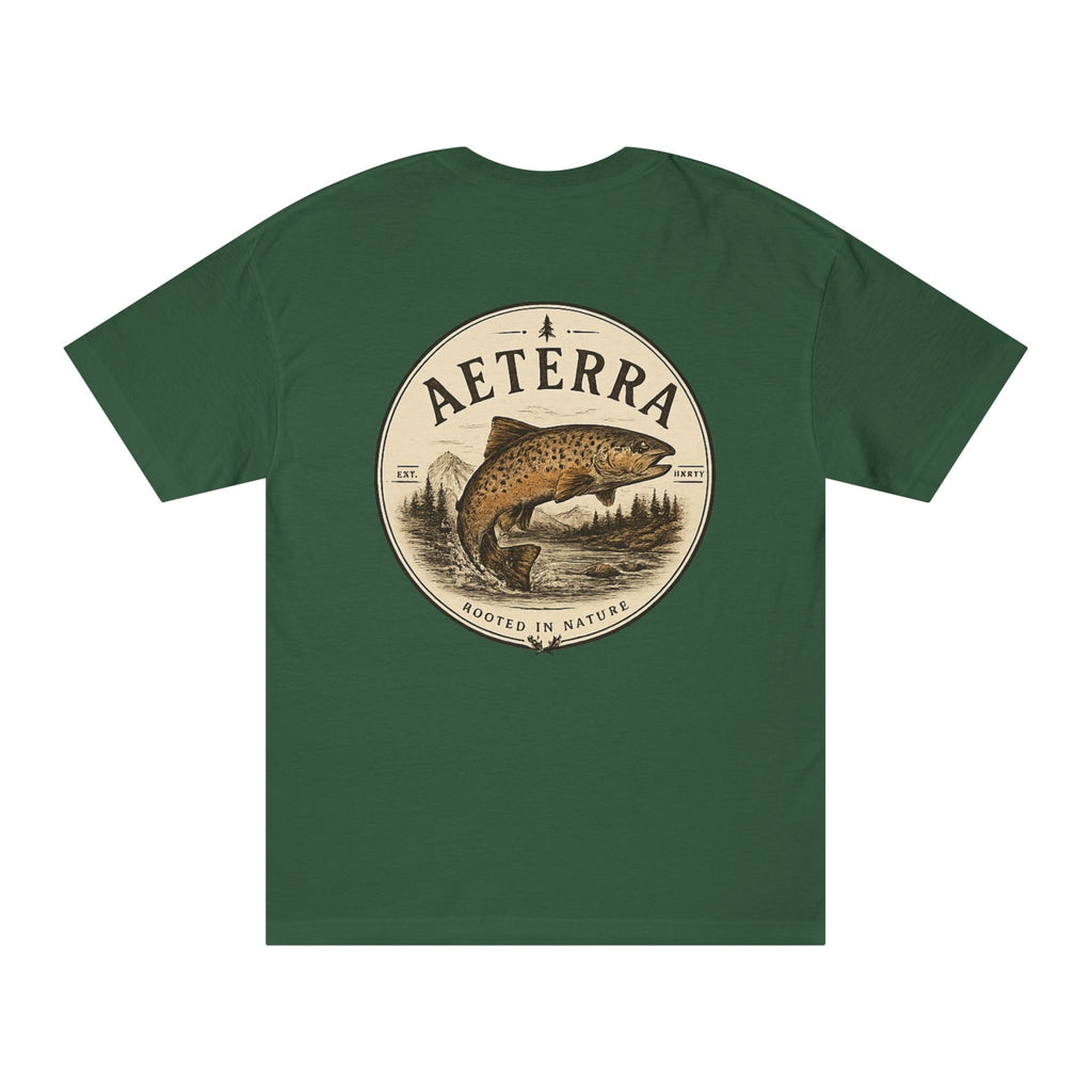 Aeterra Trout Graphic Tee — Vintage Fishing Nature T‑Shirt