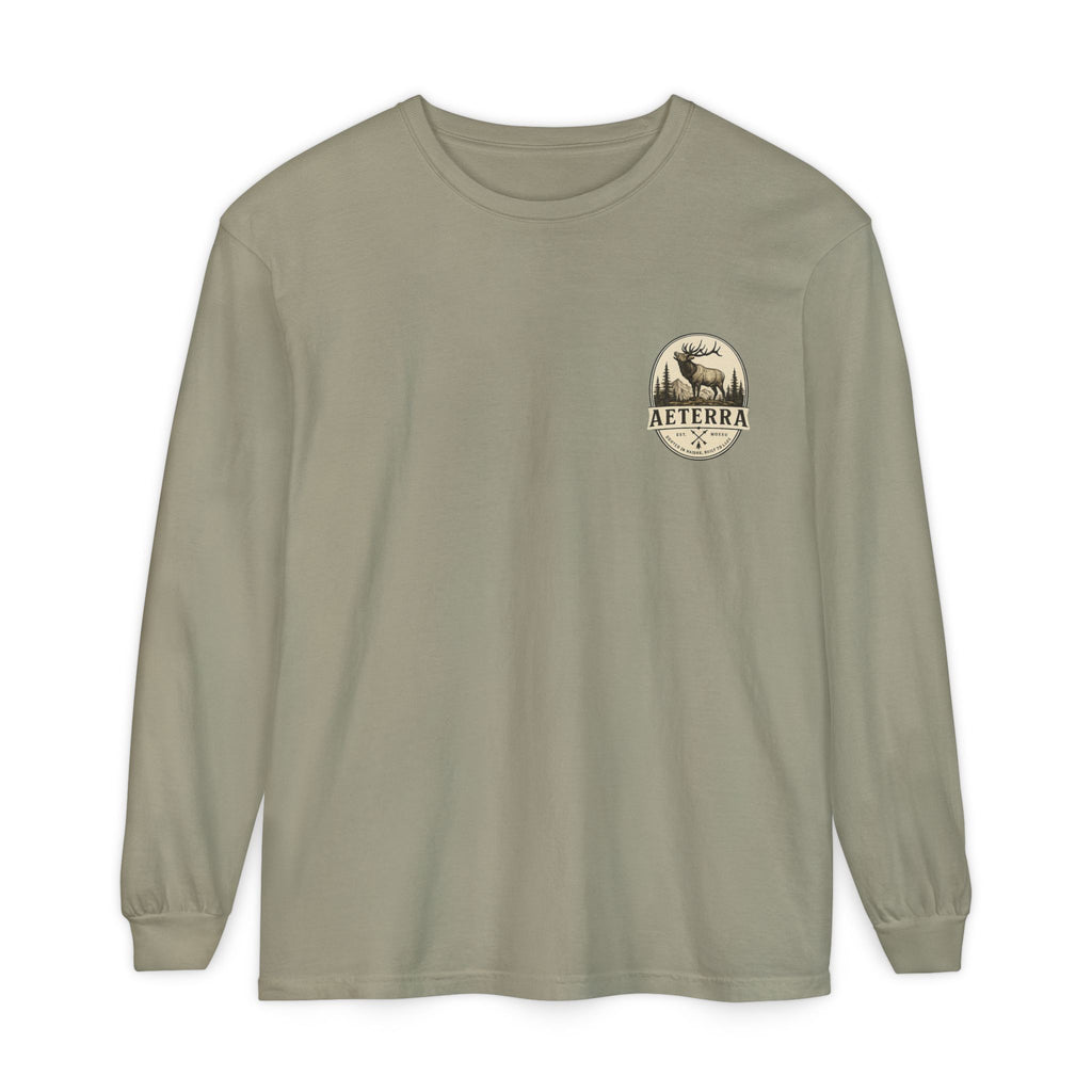 Aeterra Long Sleeve Tee — Vintage Mountain Logo Shirt