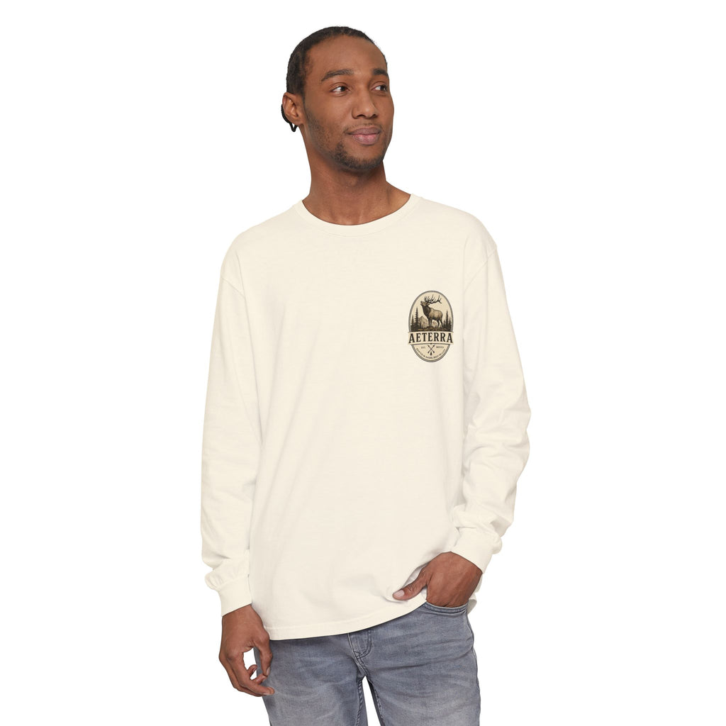 Aeterra Long Sleeve Tee — Vintage Mountain Logo Shirt