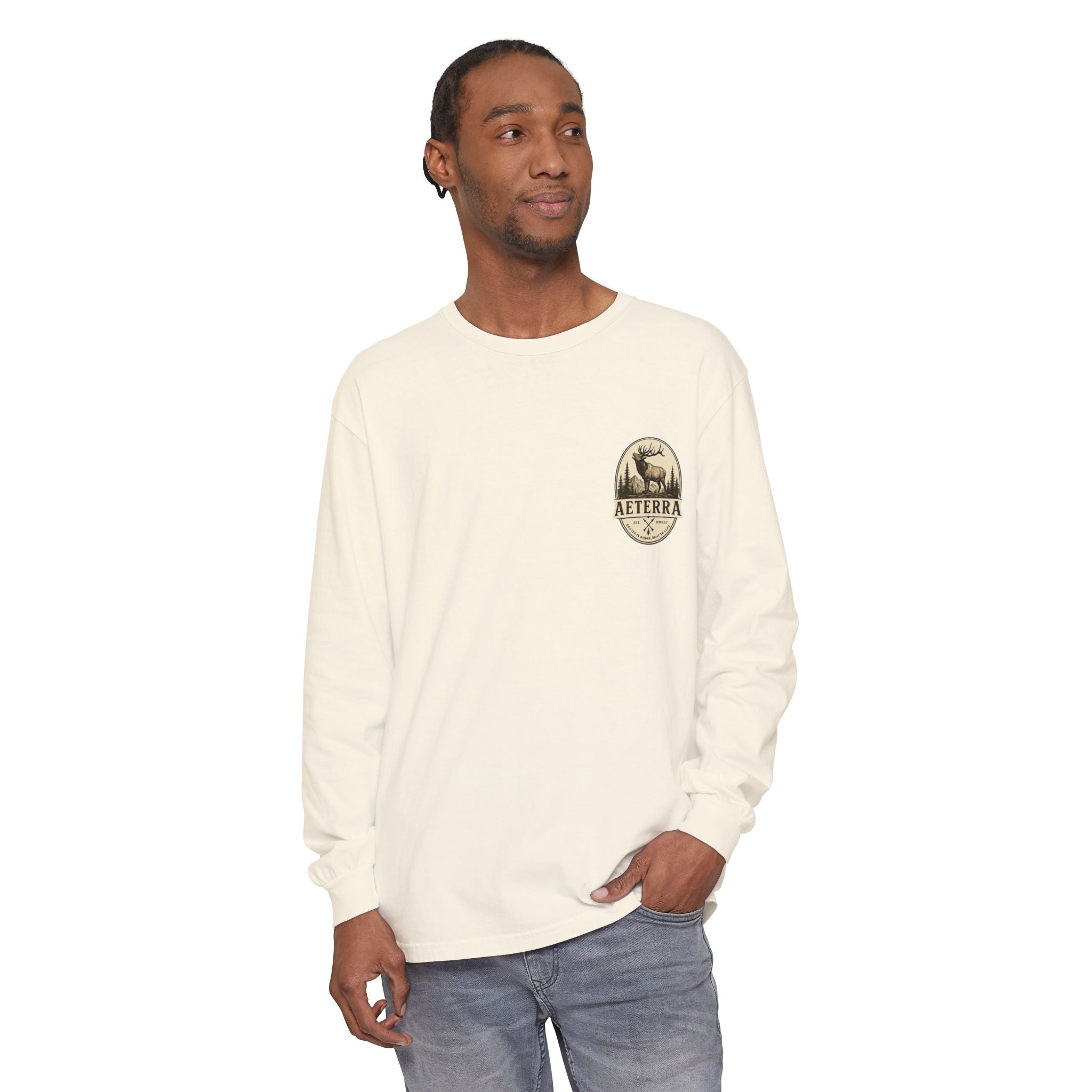 Aeterra Long Sleeve Tee — Vintage Mountain Logo Shirt