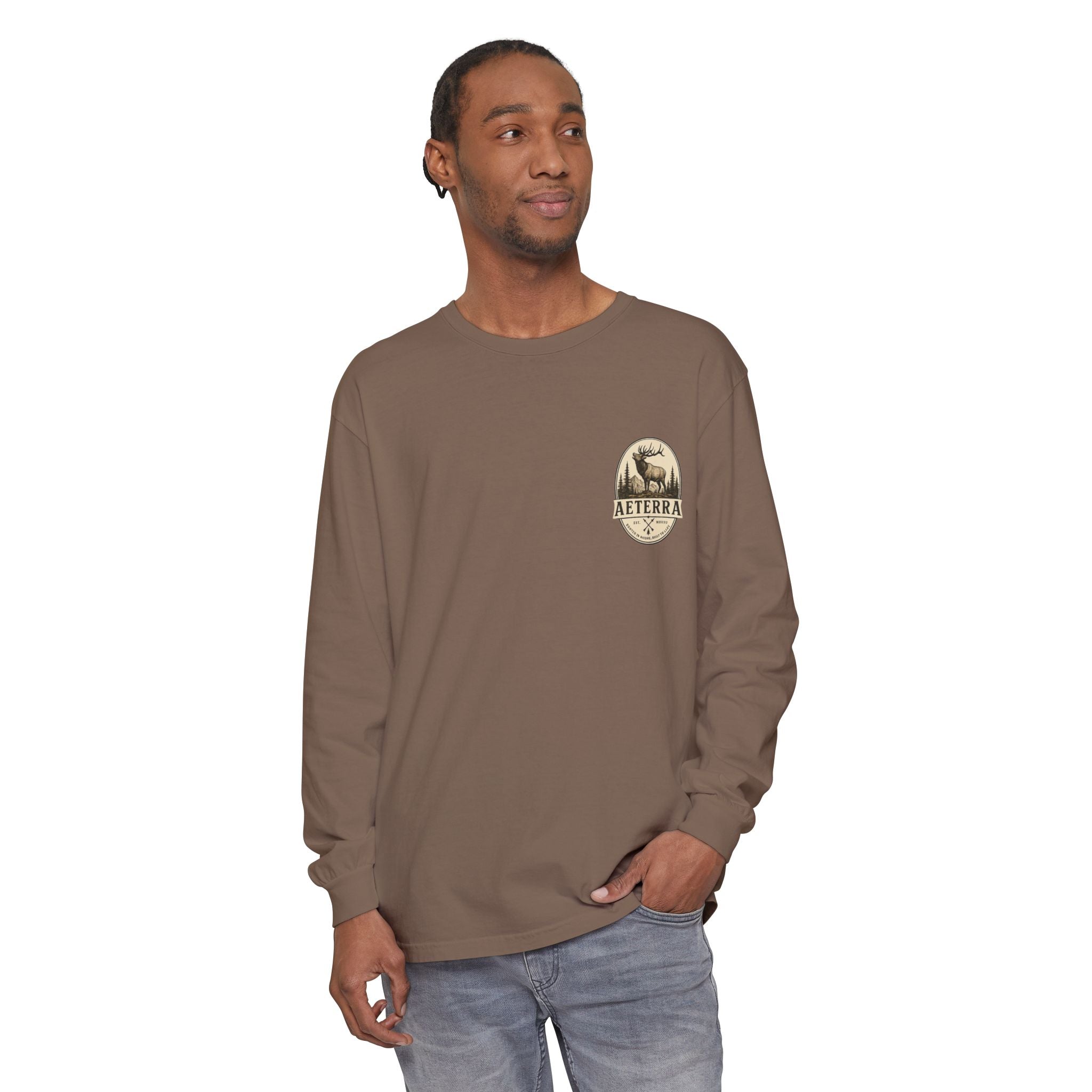 Aeterra Long Sleeve Tee — Vintage Mountain Logo Shirt