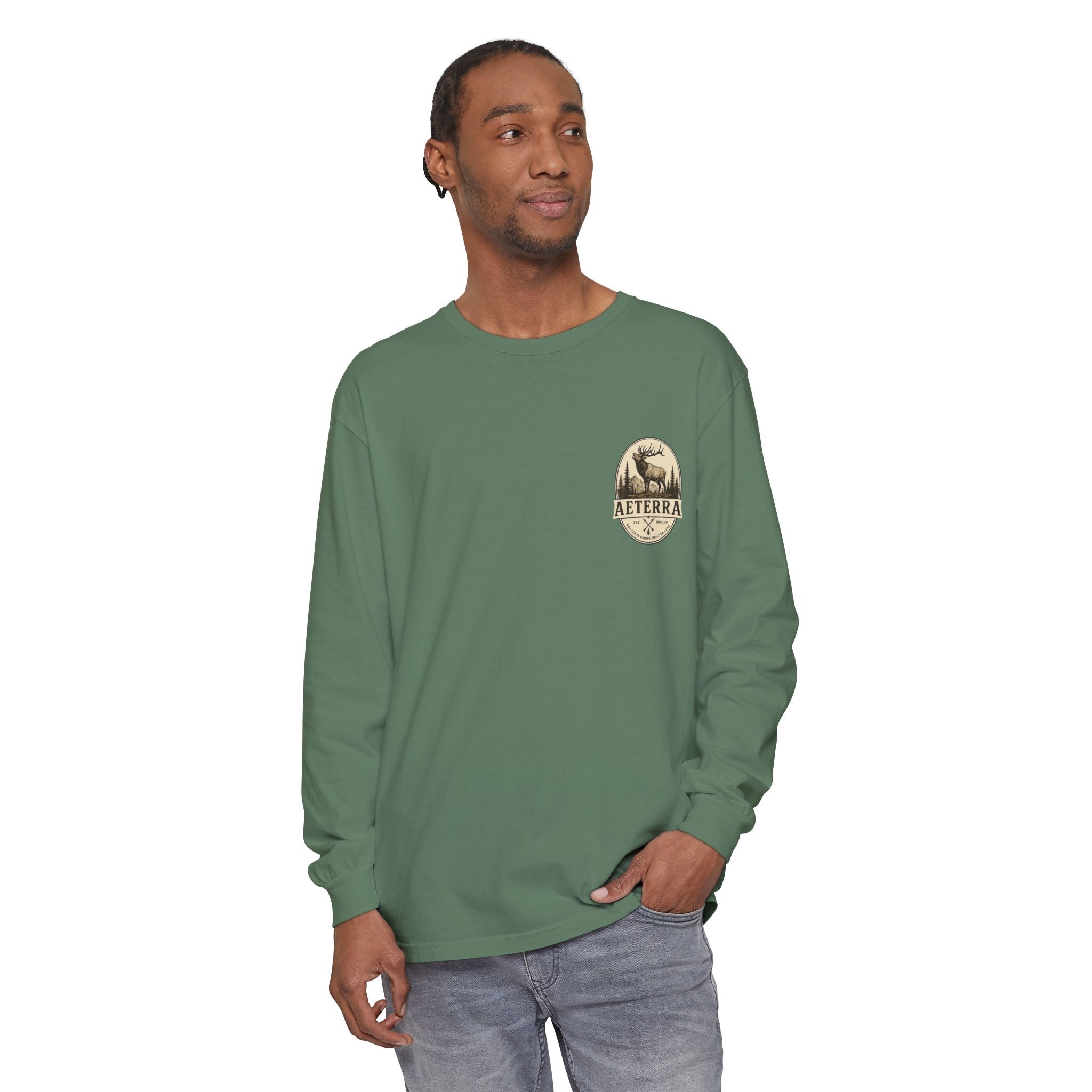 Aeterra Long Sleeve Tee — Vintage Mountain Logo Shirt