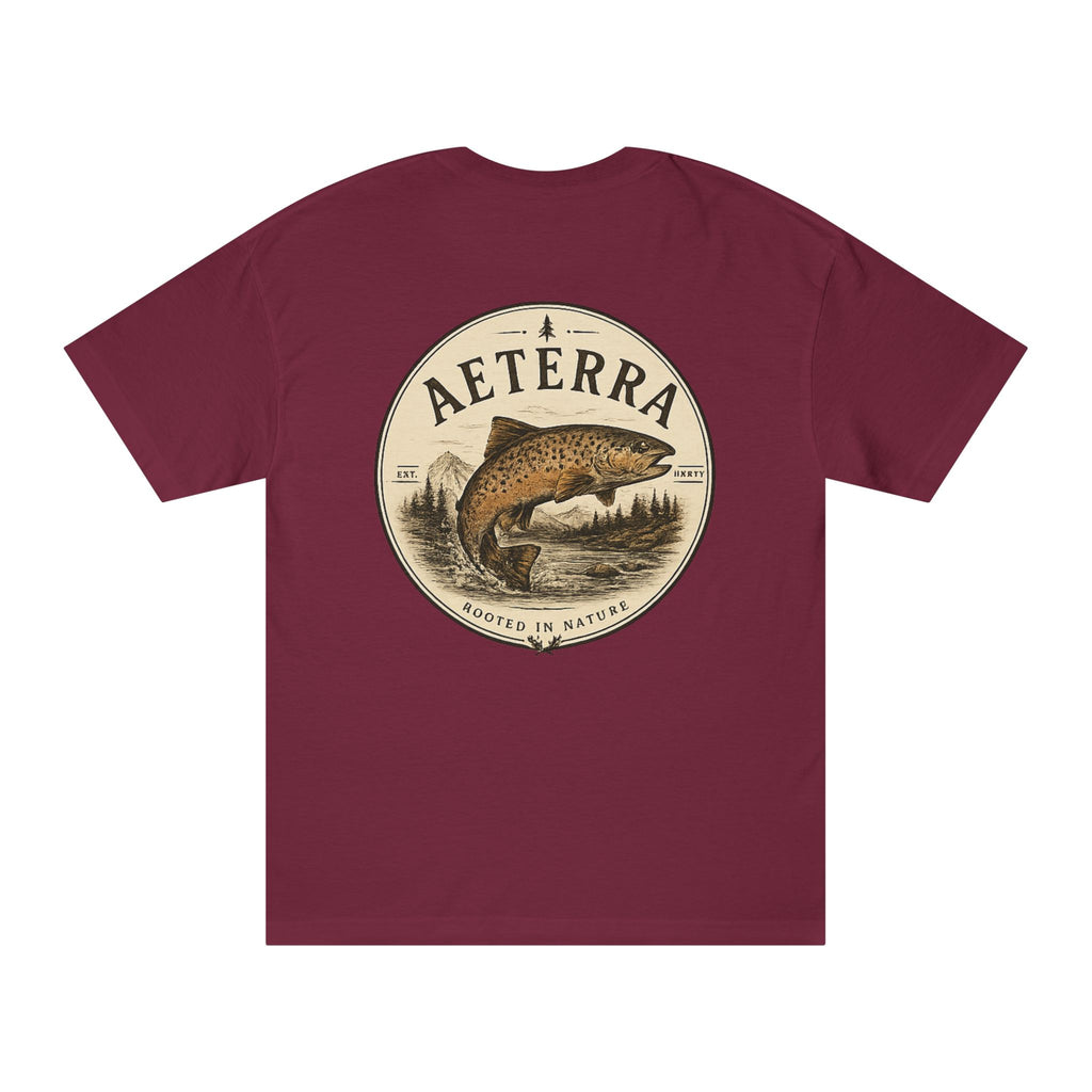Aeterra Trout Graphic Tee — Vintage Fishing Nature T‑Shirt