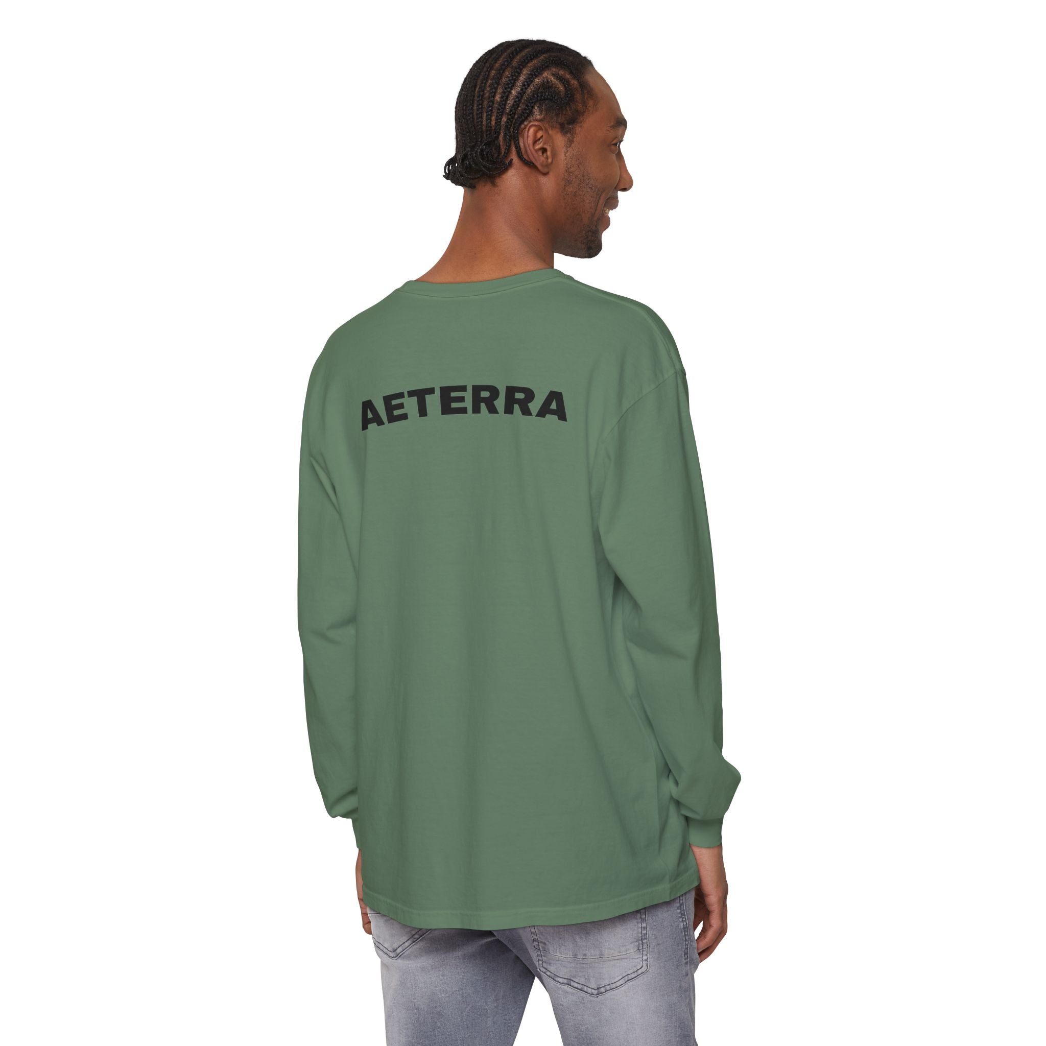 Aeterra Long Sleeve Tee — Vintage Mountain Logo Shirt