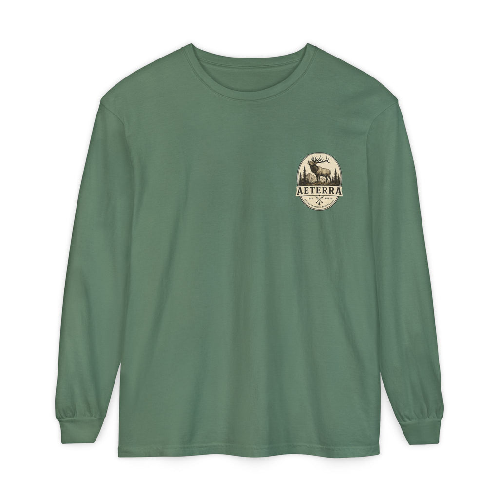 Aeterra Long Sleeve Tee — Vintage Mountain Logo Shirt